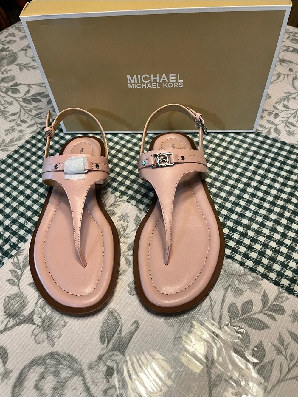 Michael Kors Pink Logo Thong Sandals
